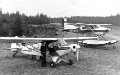 Piper PA-18-150 Super Cub OH-PIT & Cessna A185E Skywagon OH-CFK EFIK 1970s