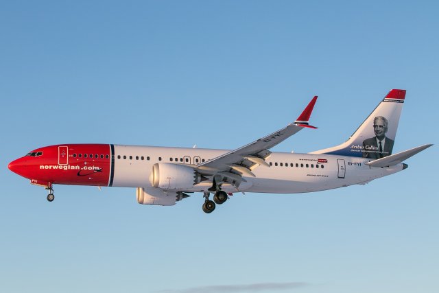 EI-FYI. Boeing 737-8 MAX. Norwegianin uusinta kalustoa.