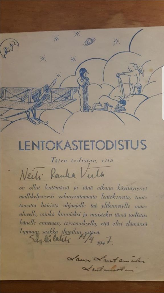 Lentokastetodistus, Sari Hänninen.jpg