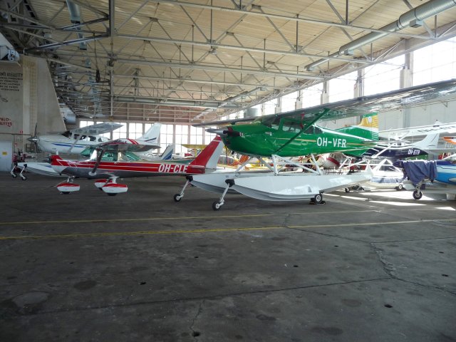 Various Aircraft Inside Hangar 1 at Helsinki-Malmi Airport