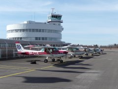 Various Aircraft by the Terminal Building At Malmi Airport