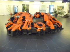 Helly Hansen immersion suits / Malmi Airport lobby