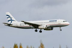 Aegean Airlines Airbus A320 SX-DGD Billundista siirtona 18.10.2024