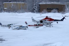 Helsinki-Malmi Airport / snowy apron / OH-COO