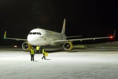 EC-MAH. 28.12.2024. Vueling-yhtiön ensimmäinen reittilento Ivaloon.